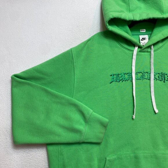 Nike Hoodie Mens 2XL Green BE NIKE Sweatshirt Pullover - Picture 7 of 14